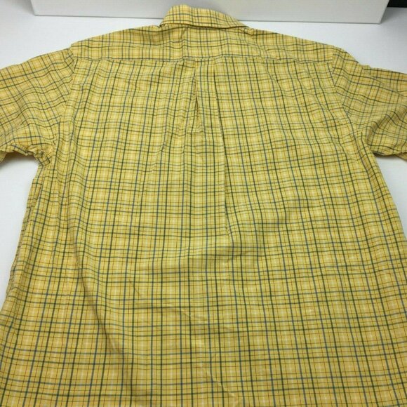 Roundtree & Yorke Mens Plaid Yellow Blue Short Sleeved Shirt Size XL - Picture 3 of 6